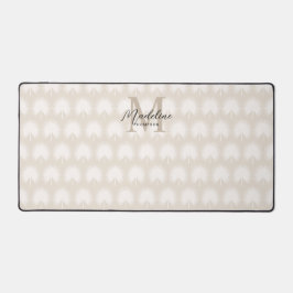 Alfrombrillas De Escritorio Moda minimalista Beige Anahaw Leaf Script Monogram