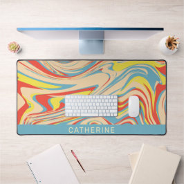 Alfrombrillas De Escritorio Moda Pastel Blue Wavy
