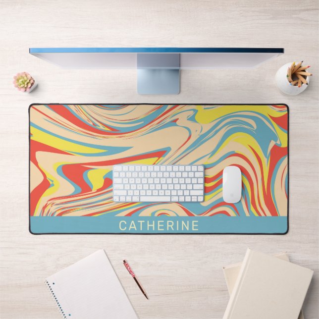 Alfrombrillas De Escritorio Moda Pastel Blue Wavy (Oficina 1)