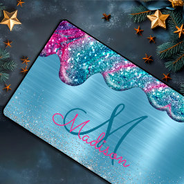 Alfrombrillas De Escritorio Moda polvoriento azul violeta goteo monograma