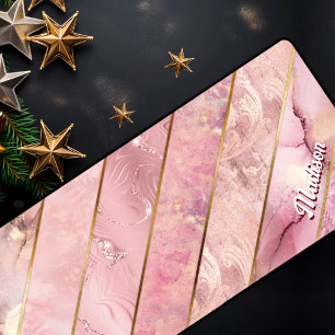 Alfrombrillas De Escritorio Moda rosa oro giratorio elegante geométrico