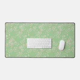Alfrombrillas De Escritorio Moda verde rosa floral botánica moderna de escrito
