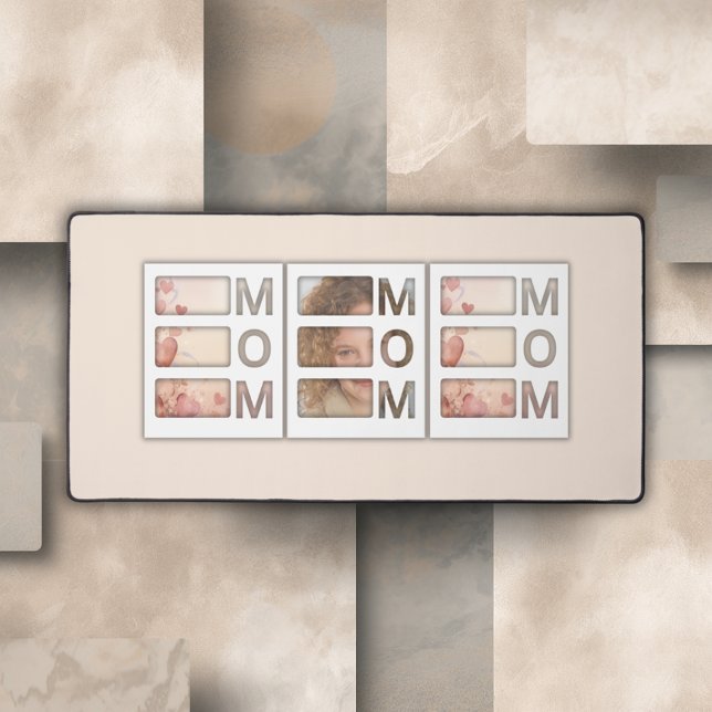 Alfrombrillas De Escritorio Modern 3 Photo Grid Mom Birthday Keepsake (Subido por el creador)