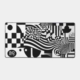 Alfrombrillas De Escritorio Modern Abstract Geometric Black White Pattern