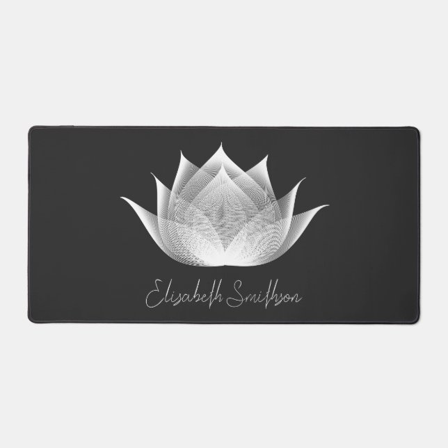 Alfrombrillas De Escritorio Moderno Black & White Lotus Flower Elegant Add Nam (Anverso)