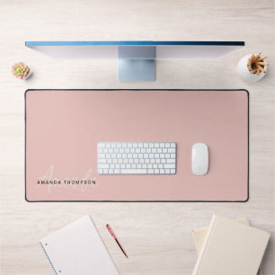 Alfrombrillas De Escritorio Moderno Elegante Personalizado Con Monograma Nombr