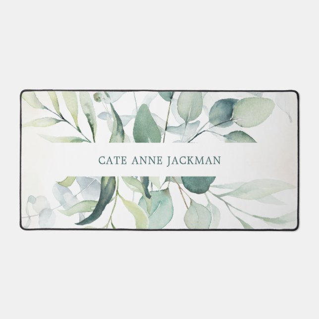 Alfrombrillas De Escritorio Moderno Eucalyptus Greenery Elegante Rústico (Anverso)