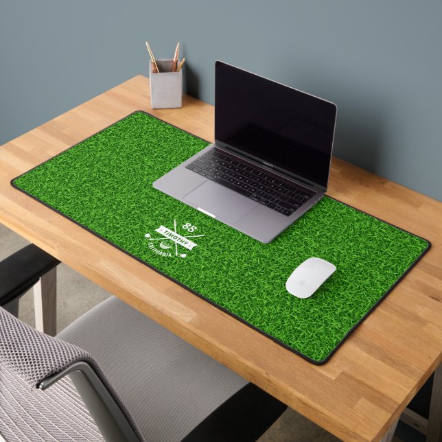 ALFROMBRILLAS DE ESCRITORIO MODERNO GOLFER MONOGRAM NOMBRE GRASS GREEN (Oficina 2)