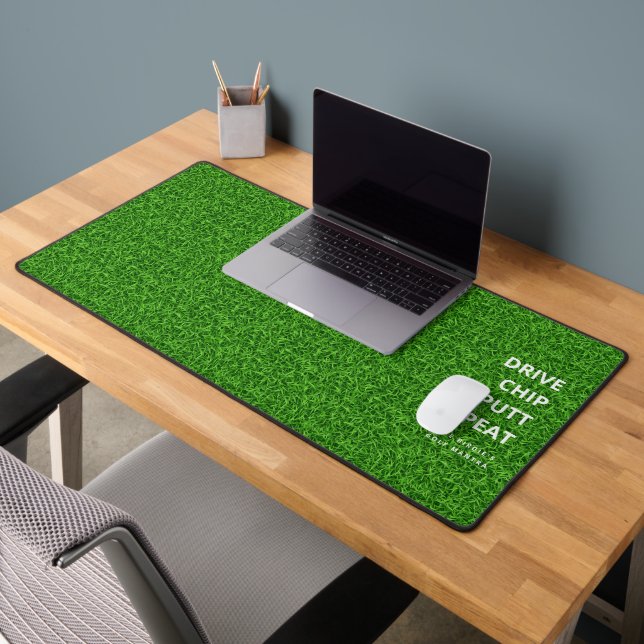 Alfrombrillas De Escritorio Moderno Monograma Golfer Grass Verde Grass Funny (Oficina 2)