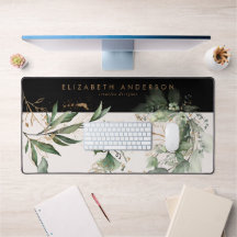 Moderno negro Rubor Gold Eucalyptus Corporativo Gr