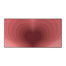 Moderno Retro Funky Red Pink Heart Desk Mat