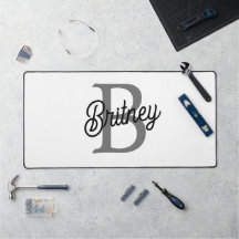 Moderno y elegante nombre de monograma guión gris