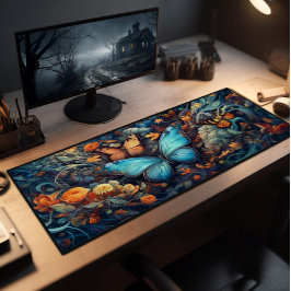 Alfrombrillas De Escritorio Monarcas De Mariposa Azul Y Flores Silvestres