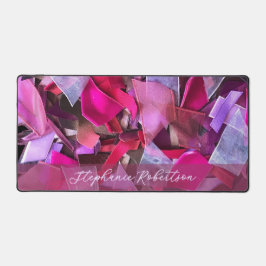 Alfrombrillas De Escritorio Monogram Abstract 3D Textile Look Pink Purple Red