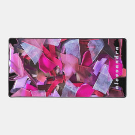 Alfrombrillas De Escritorio Monogram Abstract Pink Purple Ribbon Pieces 3D