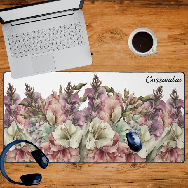 Alfrombrillas De Escritorio Monograma Acuarela Rosa Morada Flor silvestre (Subido por el creador)