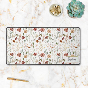 Alfrombrillas De Escritorio Monograma Acuarela Vintage Floral Flor Silvestre