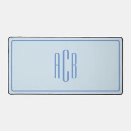 Alfrombrillas De Escritorio Monograma azul de tres letras simple