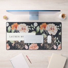 Alfrombrillas De Escritorio monograma de acuarela floral de verano elegante