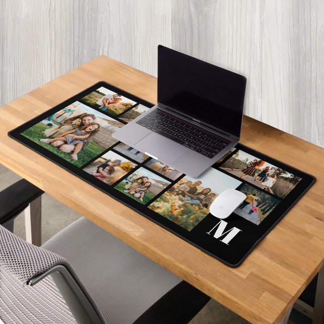 Alfrombrillas De Escritorio Monograma de Collage de fotos personalizado (Subido por el creador)
