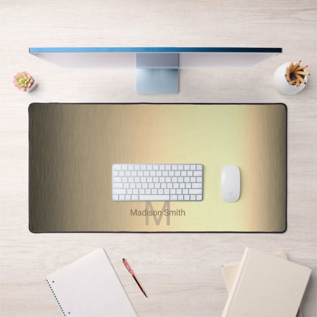 Alfrombrillas De Escritorio Monograma de diseño moderno elegante de oro metali (Oficina 1)
