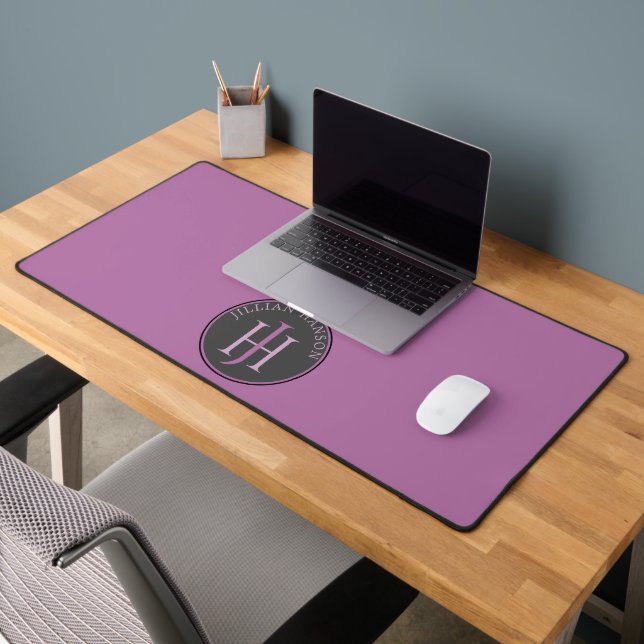 Alfrombrillas De Escritorio Monograma de frambuesa violeta /logo nombre (Oficina 2)