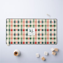 Monograma de Gingham Verde Suave