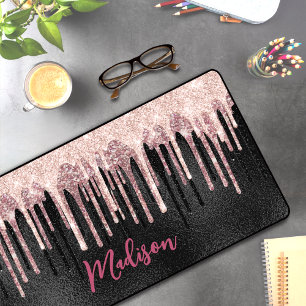 Alfrombrillas De Escritorio monograma de goteo negro de rosa de moda