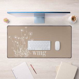 Alfrombrillas De Escritorio Monograma de hongos modernos y flores silvestres b