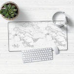 Alfrombrillas De Escritorio Monograma de mármol de Relieve metalizado plateado<br><div class="desc">Mochila de Relieve metalizado plateado elegante Monograma de mármol Mat Mouse Pad con mármol blanco de moda y suave mármol de Relieve metalizado de plata de imitación. Añade tu nombre y monograma para un diseño personalizado. Póngase en contacto con nosotros en cedarandstring@gmail.com si necesita ayuda con el diseño o productos...</div>