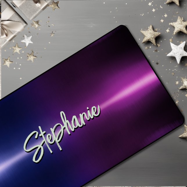 Alfrombrillas De Escritorio Monograma elegante azul rosa ombré (Subido por el creador)