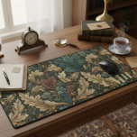 Alfrombrillas De Escritorio Monograma floral de William Morris verde azulado y<br><div class="desc">Adoree su escritorio con un toque de historia del arte clásico con esta alfombra floral inspirada en el personalizado William Morris. Con un hermoso patrón botánico vintage en ricos tonos tierra de azul verde azulado, marrón y tostado, este gran mousepad transforma su espacio de trabajo en una obra de arte....</div>