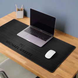 Alfrombrillas De Escritorio Monograma metálico negro profesional