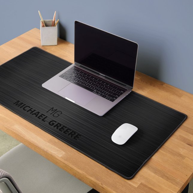 Alfrombrillas De Escritorio Monograma metálico negro profesional (Subido por el creador)