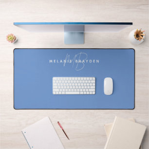 Alfrombrillas De Escritorio Monograma Minimalista azul turbio