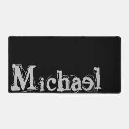 Alfrombrillas De Escritorio Monograma minimalista moderno nombre blanco negro