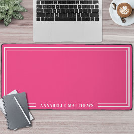 Alfrombrillas De Escritorio Monograma Minimalista Rosa Brillante