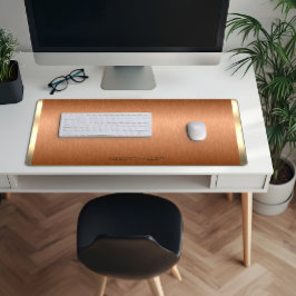 Alfrombrillas De Escritorio Monograma mínimo de cobre marrón y oro