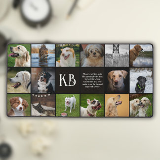 Alfrombrillas De Escritorio Monograma moderno Collage de fotos único 16