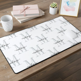 Alfrombrillas De Escritorio Monograma moderno minimalista negro blanco