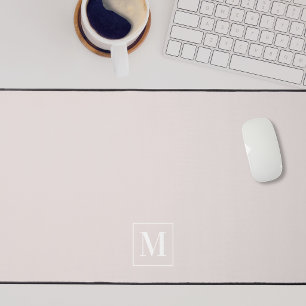 Alfrombrillas De Escritorio Monograma moderno polvoriento rosa