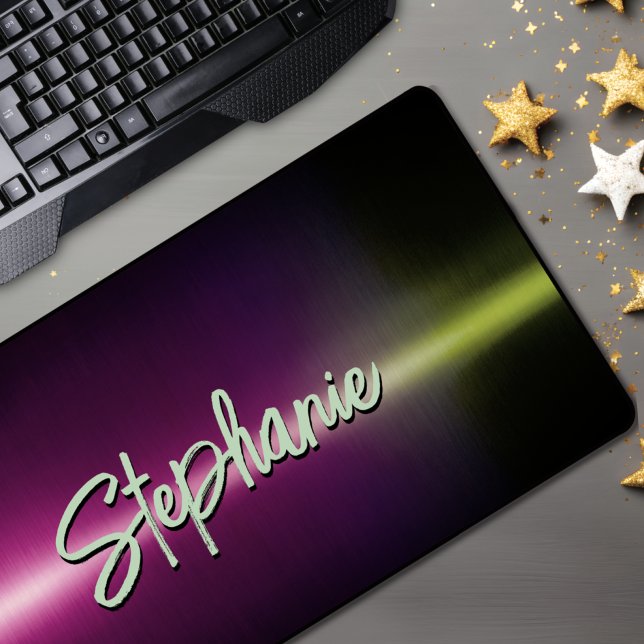 Alfrombrillas De Escritorio Monograma ombré verde elegante rosa (Subido por el creador)