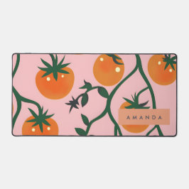 Alfrombrillas De Escritorio Monograma Patrón de vino de tomate retro personali