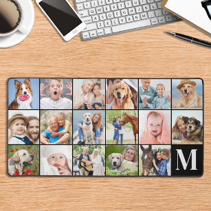 Alfrombrillas De Escritorio Monograma personalizado de Collage de fotos person