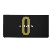 Monograma Personalizado Negro Dorado Blanco Nombre