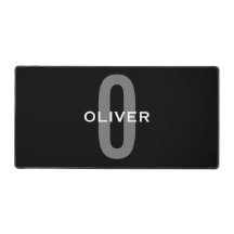 Monograma Personalizado Negro Gris Blanco Nombre