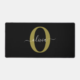 Alfrombrillas De Escritorio Monograma personalizado Nombre del guión blanco ne