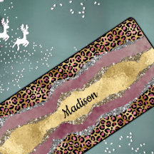 Monograma purpurinoso de impresión de animales ros