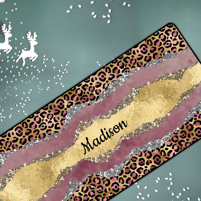 Alfrombrillas De Escritorio Monograma purpurinoso de impresión de animales ros (Subido por el creador)