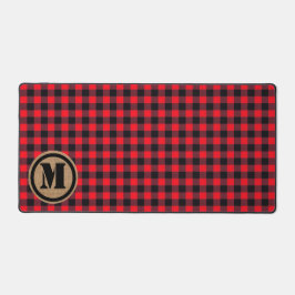 Alfrombrillas De Escritorio Monograma Red Lumberjack Buffalo y Burlap